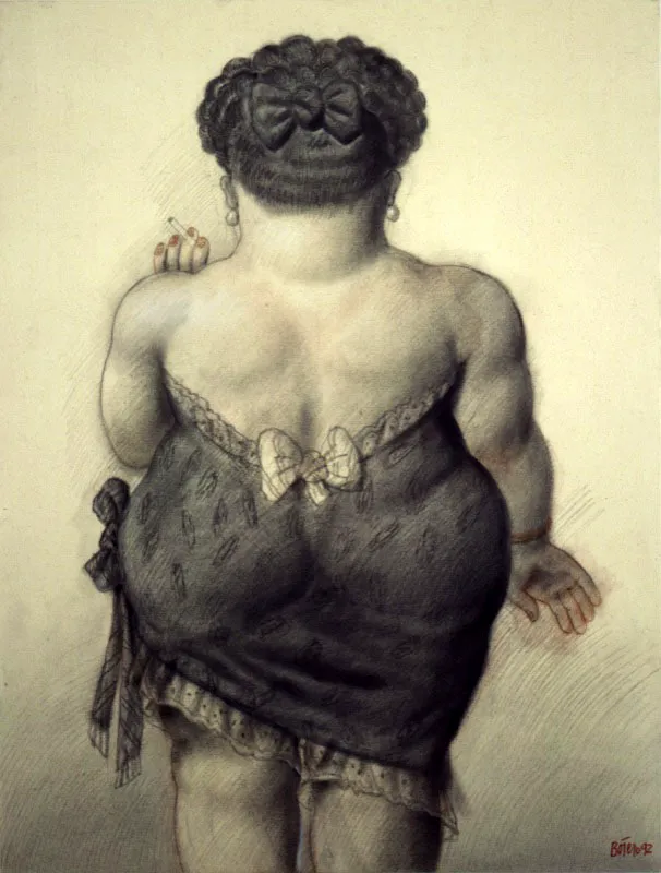 Mujer / 1992 / lápiz y acuarela sobre lienzo / 132 x 100 cm