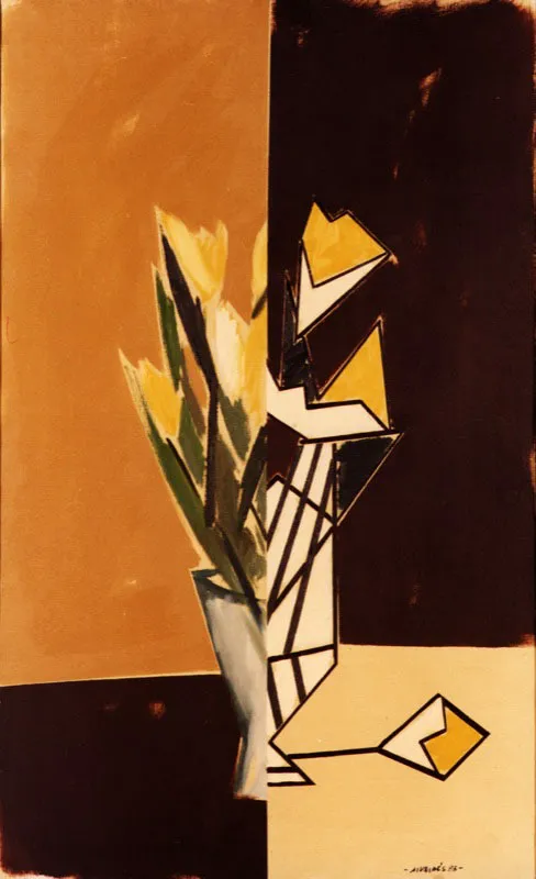 Las flores. 1983. leo sobre tela. 130 x 81 cm 