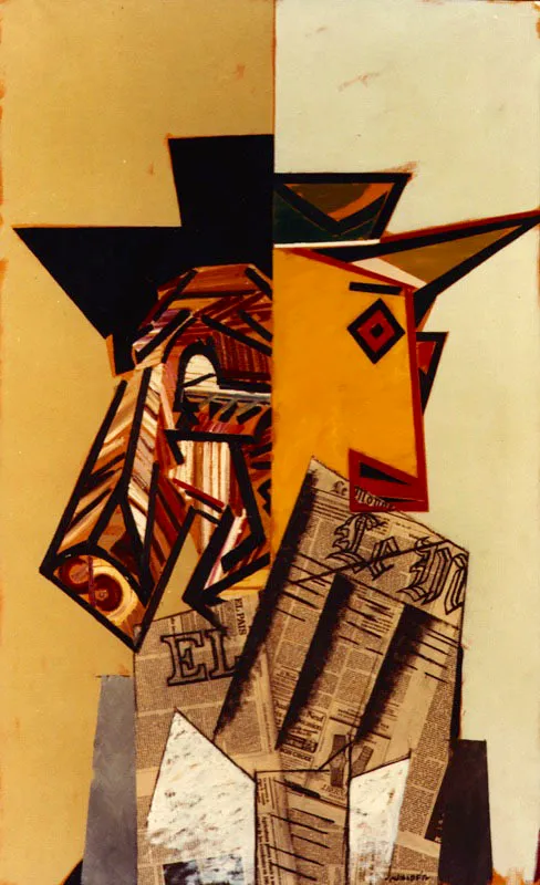 Dos periódicos. 1983. Óleo sobre tela. 130 x 81 cm
