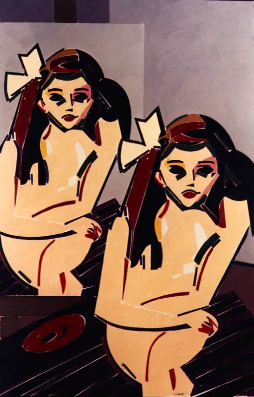 La modelo y el cuadro. 1983. Óleo sobre tela. 162,5 x 107,5 cm