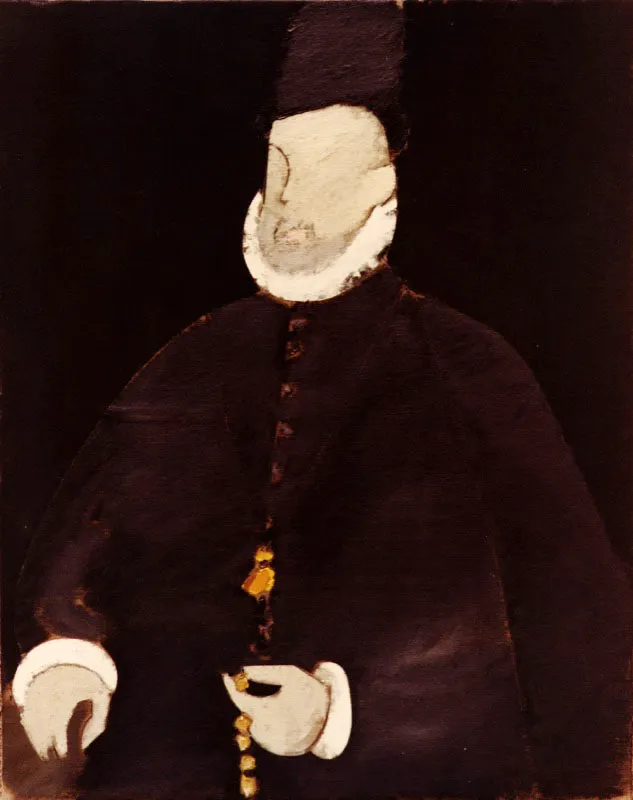 Conde Duque de Olivares III. 1985. Óleo sobre yute. 100 x 81 cm