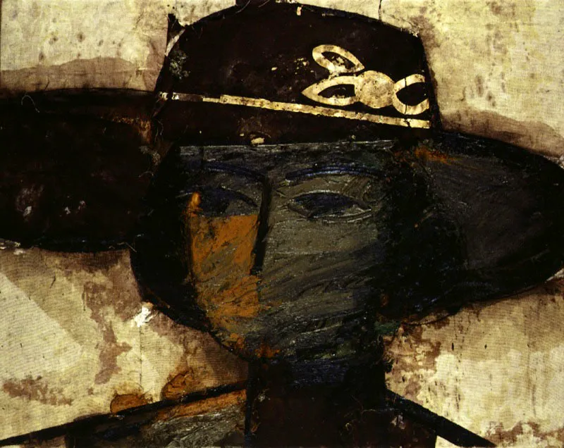 Derecha, Retrato con sombrero y lazo. 1997.