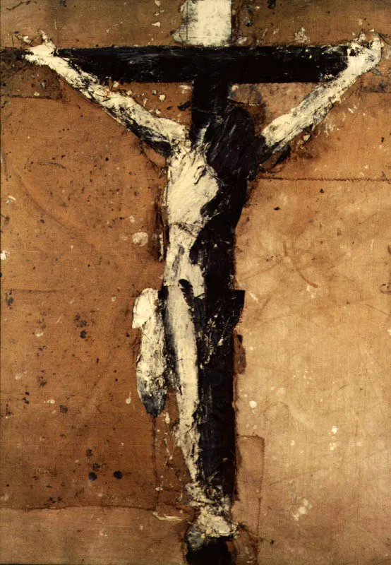 Zurbarán como pretexto. 1988. Técnica mixta sobre arpillera. 240 x 170 cm