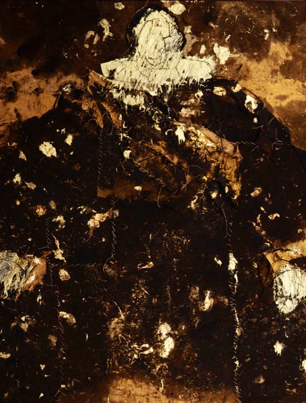 El Conde Duque. 1990. Técnica mixta sobre arpillera. 238 x 139 cm