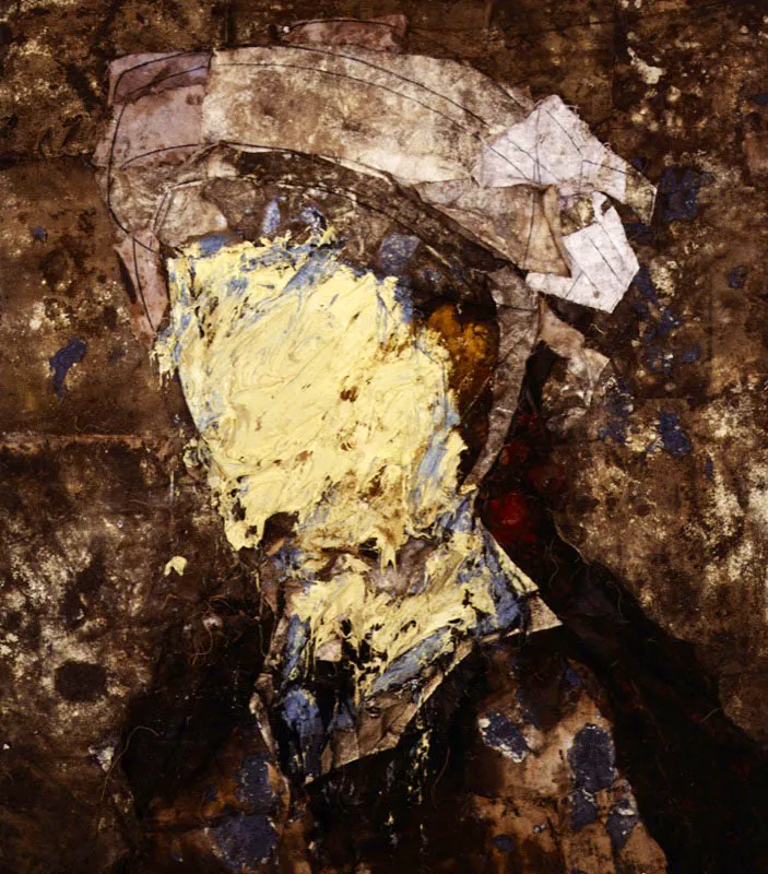 Retrato con mancha ocre. 1992. Óleo sobre arpillera. 200,7 x 180,3 cm