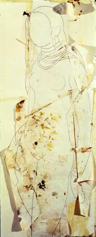 Untitled III. 1992. Encasticas sobre papel. 160 x 66 cm 