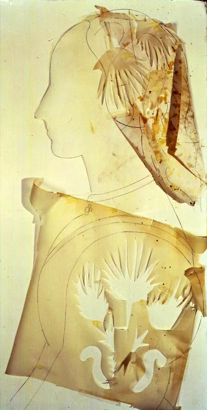 Untitled V. 1992. Encasticas sobre papel. 128 x 66 cm 