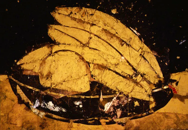 Bodegón en negro y amarillo. 1993. Óleo sobre arpillera. 165 x 234 cm
