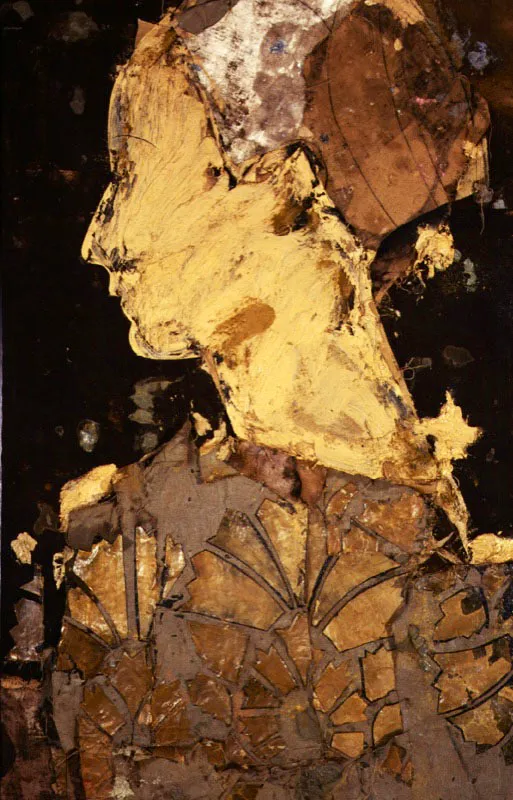 Perfil ocre. 1994. leo sobre arpillera. 201 x 135 cm 