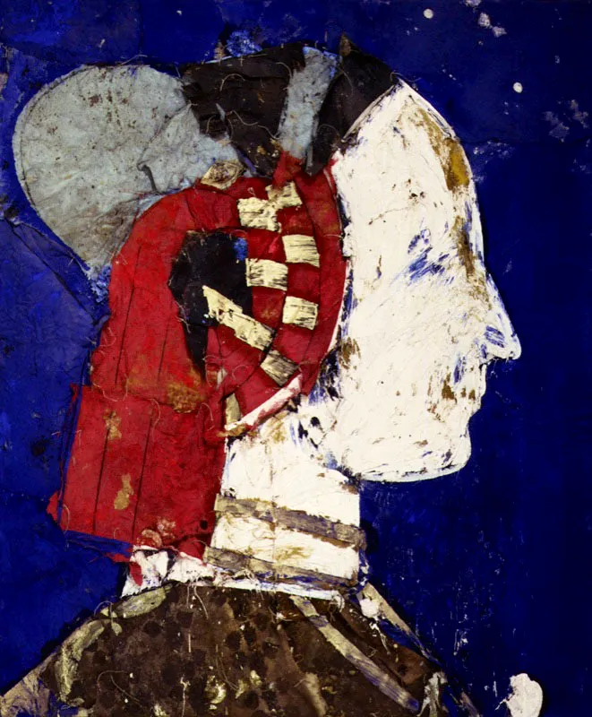 Perfil con fondo azul. 1994. Óleo sobre lienzo. 190 x 157 cm