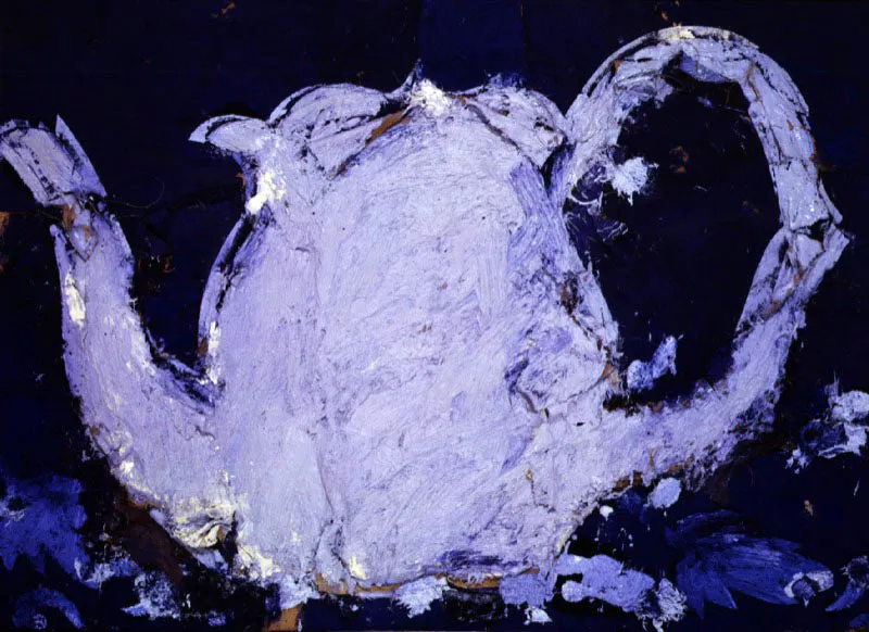 Tetera azul. 1994. Óleo sobre arpillera. 208 x 157 cm