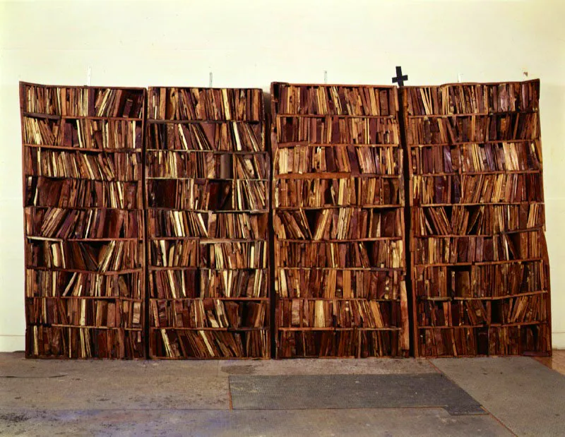 Libros IV. 1995. Madera. 302 x 403 x 30 cm. (Detalle) 