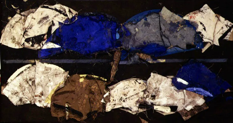 Escaparate de abanicos. 1994. Óleo sobre arpillera. 195 x 106 cm