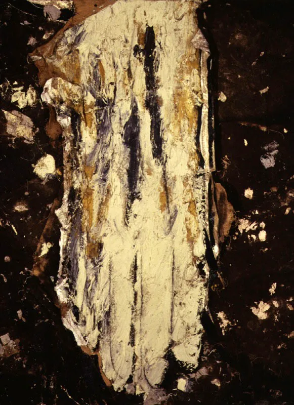 El guante. 1995. Óleo sobre arpillera. 200 x 150 cm
