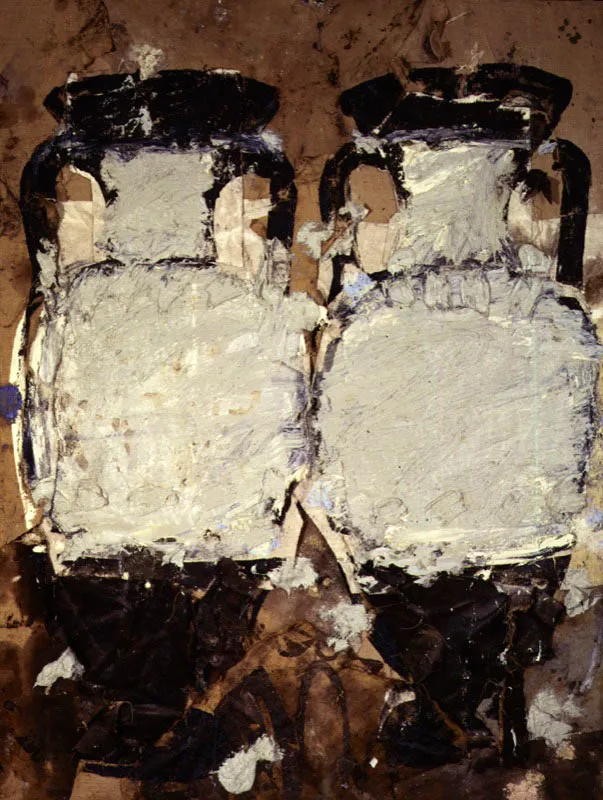 Vasijas griegas III. 1995. Óleo sobre arpillera. 258 x 198 cm