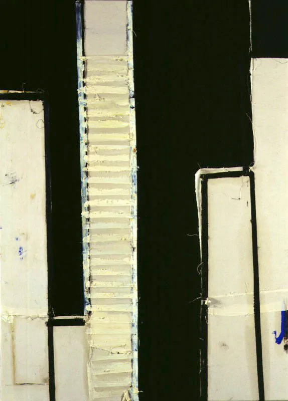 La ciudad: la noche. 1997. leo sobre arpillera. 200,7 x 147 cm 