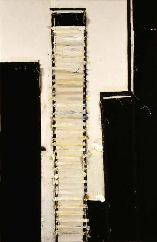 La ciudad: el da. 1997. leo sobre arpillera. 195,6 x 129,5 cm 