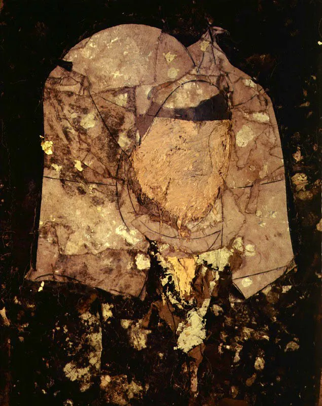 Retrato de una monja. 1990. Óleo sobre arpillera. 229 x 187 cm
