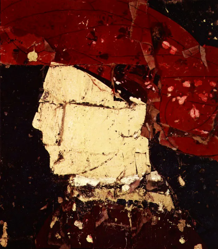 Retrato de un joven. 1990. Óleo sobre arpillera. 238 x 213 cm