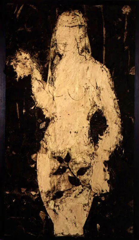 Eva. 1991. Óleo sobre arpillera. 182 x 104 cm