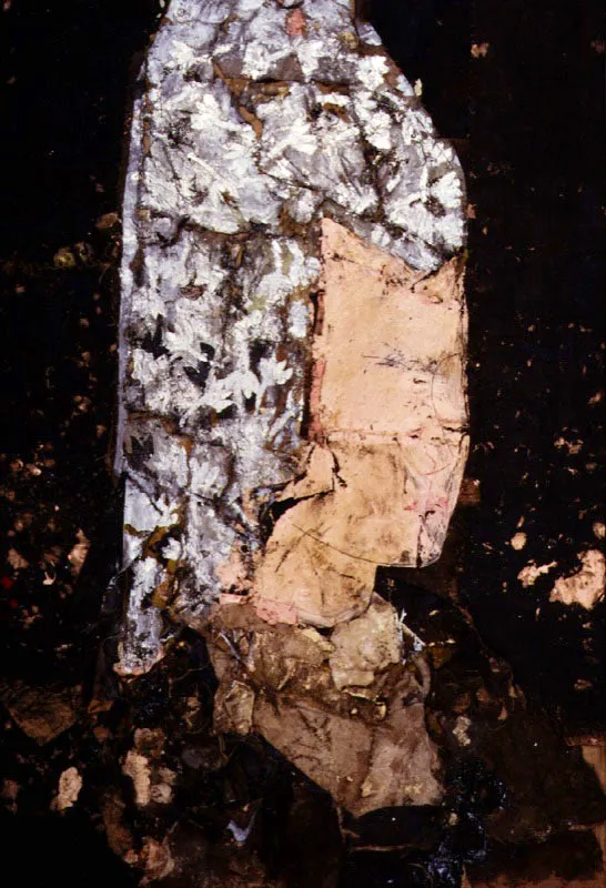 Retrato con mantilla plata. 1991. Óleo sobre arpillera. 236 x 165 cm