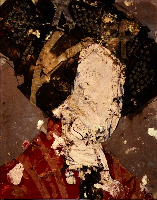 Retrato con sombrero. 1991. Óleo sobre arpillera. 130 x 106 cm