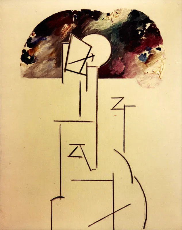 Carboncillos sobre tela. 1982. leo y carbn sobre tela. 100 x 81 cm 