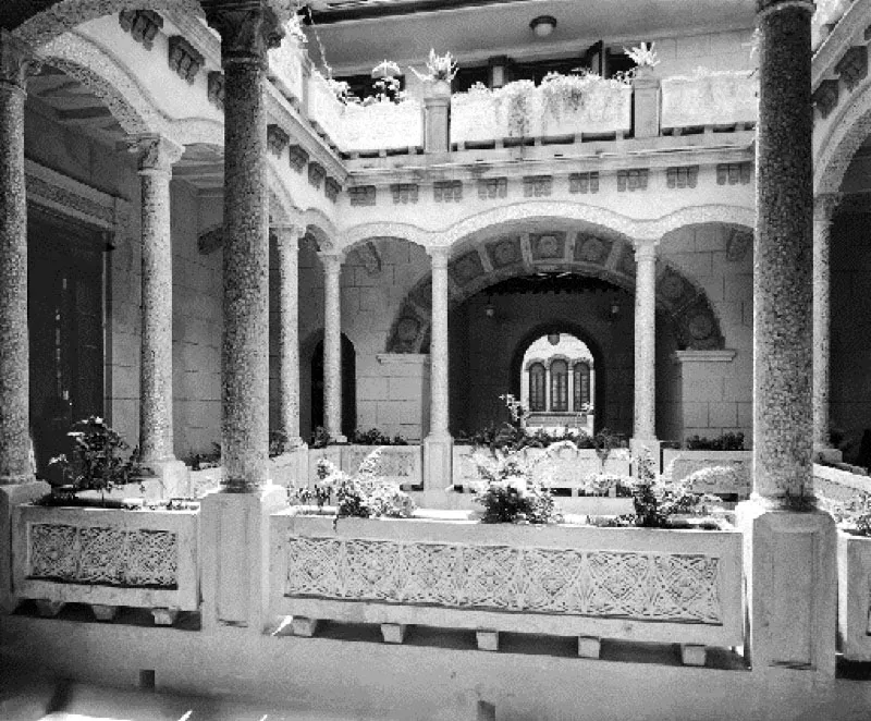 Vista del patio interior del Palacio de las Garzas, desde las plantas superiores. Dcada de los aos veinte. 