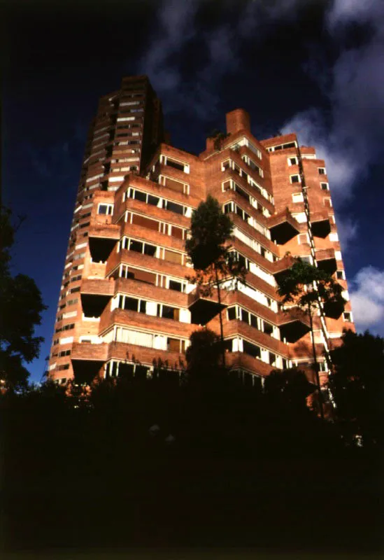 Una vez al pie de los edificios, el espectáculo vertical se acentúa con la articulación volumétrica de las fachadas.