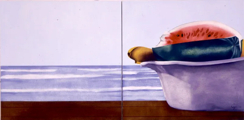Patillas y mar / 2000. (díptico) / Óleo sobre lienzo / 60 x 120 cm Óscar Monsalve