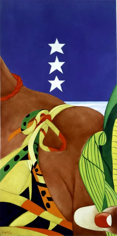 Mis Américas / 1991 / Óleo sobre lienzo / 120 x 60 cm Óscar Monsalve