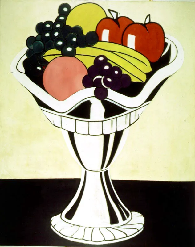 Still Life with a Cristal Bowl. (Homenaje a Lichtenstein) / 1986 / leo sobre lienzo / 150 x 100 cm scar Monsalve