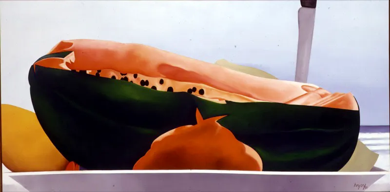 Papaya / 1990 / Óleo sobre lienzo / 120 x 240 cm Óscar Monsalve