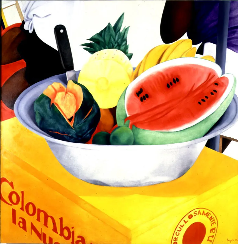 Orgullosamente colombiana / 1995 / Óleo sobre lienzo / 120 x 120 cm
Óscar Monsalve