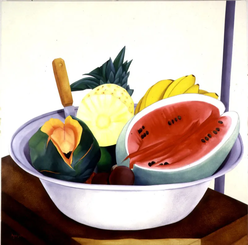 Porcelana parasol / 1995 / Óleo sobre lienzo / 120 x 120 cm Óscar Monsalve