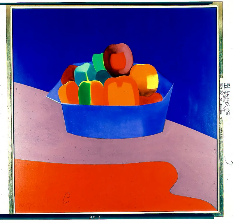 Bodegn / (Homenaje a Jawlensky) / 1987 / leo sobre lienzo / 120 x 120 cm scar Monsalve