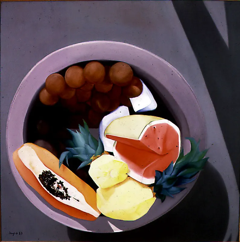 Bodegón de Palenque / 1987 / Óleo sobre lienzo / 120 x 120 cm Óscar Monsalve