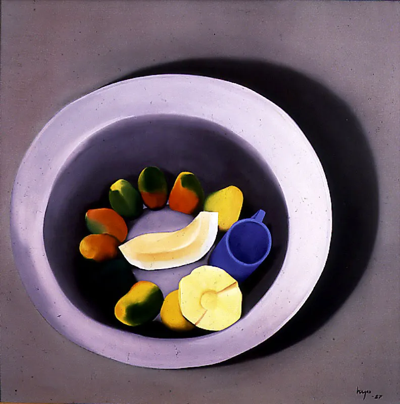 Bodegón de Palenque / 1987 / Óleo sobre lienzo / 120 x 120 cm Óscar Monsalve