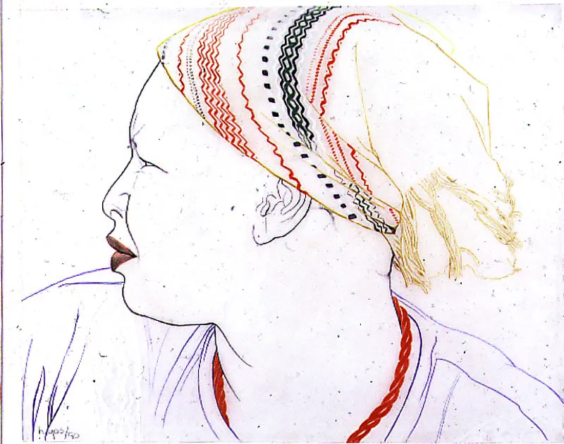 Zenaida / 1990 / Lápiz sobre papel mantequilla / 47 x 58 cm Óscar Monsalve