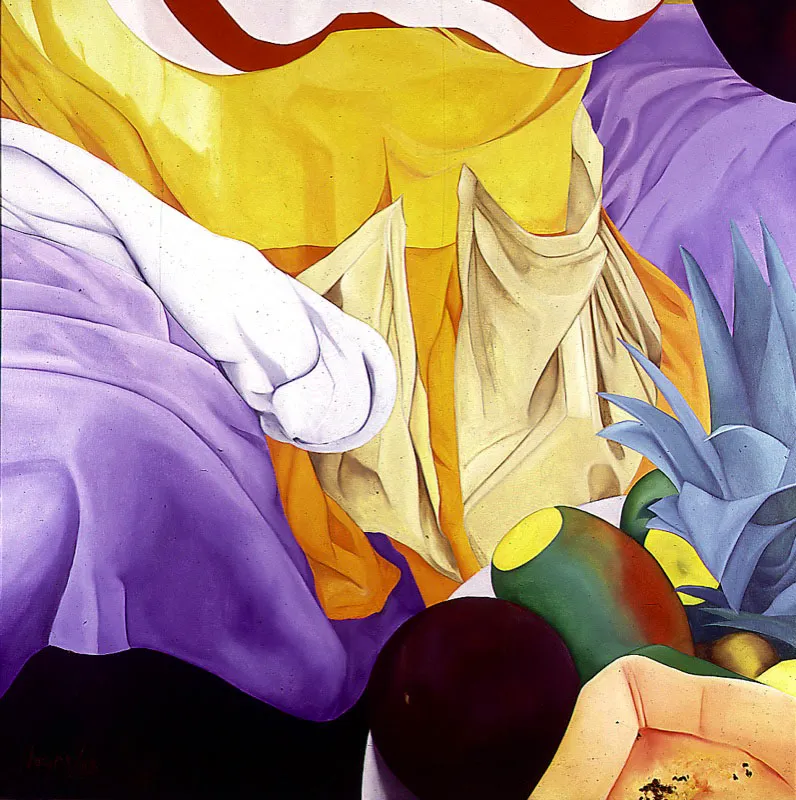 Palenquera. (De la serie 4:44 p.m.) / 1988 / Óleo sobre lienzo / 150 x 150 cm Óscar Monsalve