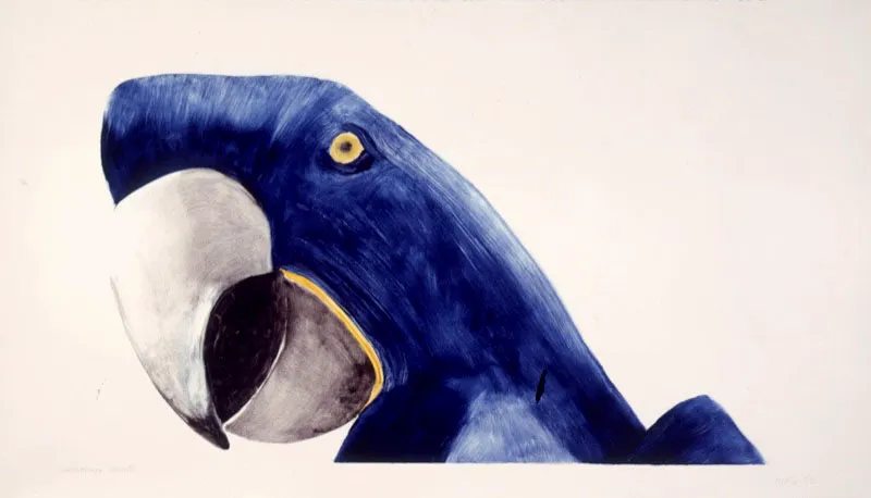 Guacamayo Jacinto / 1992 / Monotipo / 142 x 800 cm scar Monsalve