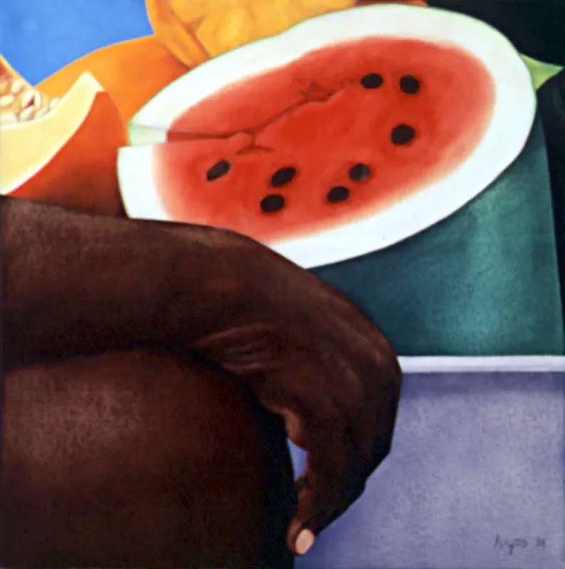 La mano de Zenit / 1996 / Óleo sobre lienzo / 60 x 60 cm Óscar Monsalve