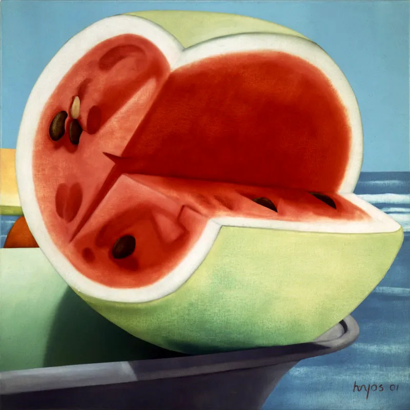 El corte de la patilla II / 2001 / Óleo sobre lienzo / 60 x 60 cm Óscar Monsalve