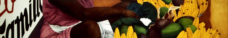 Bazurto / 2001. (díptico) / Óleo sobre lienzo / 50 x 290 cm Óscar Monsalve