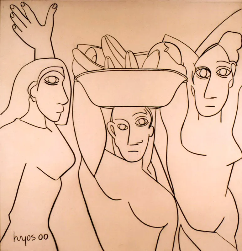 Les demoiselles de Palenque / 2000 / Carboncillo sobre papel arches / 
158 x 154 cm scar Monsalve