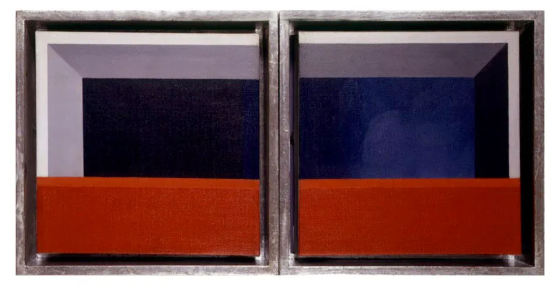 Ventanas No. 4 / 1970. (díptico) / Óleo sobre lienzo / 20 x 20 cm, cada uno Óscar Monsalve