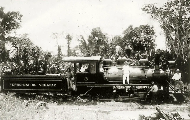 Locomotora del Ferrocarril Verapaz. 