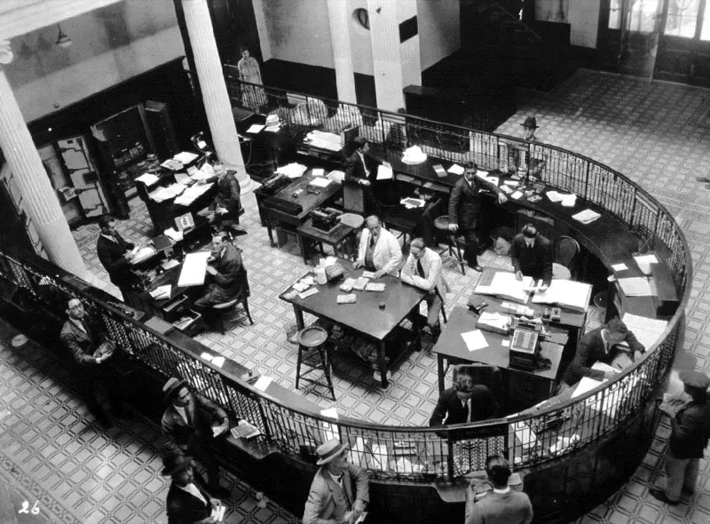 Interior del Banco Schlubach, Sapper & Cía., 1925.
