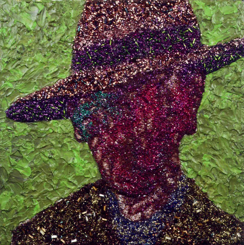 Personaje de la serie Buena Vista Social Club, 2001.
Técnica mixta sobre lienzo, 30 x 30 cm Tsu Chen Chen