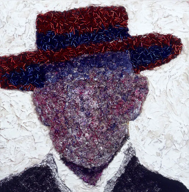 Personaje de la serie Buena Vista Social Club, 2001.
Técnica mixta sobre lienzo, 30 x 30 cm Tsu Chen Chen